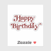 エレガントなレトロタイポグラフィー ハッピーバースデー シール (シート)