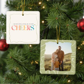 エレガントなレトロファミリーフォトポートレートクリスマス セラミックオーナメント