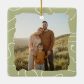 エレガントなレトロファミリーフォトポートレートクリスマス セラミックオーナメント (裏面)