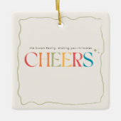 エレガントなレトロファミリーフォトポートレートクリスマス セラミックオーナメント (正面)