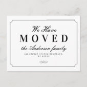 エレガントなレトロフレーム 新しい住所 お引越し ポストカード (正面)