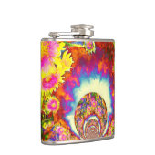 エレガントなレトロボヘミア水彩画のひまわり畑 フラスク (右)