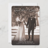 エレガントなレトロマロン 結婚式 Save The Date カード (正面)