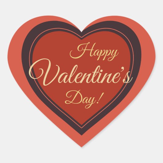 エレガントなレトロ風バレンタインデー 赤いホリデー CC0979 ハートシール (正面)