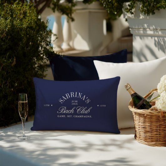 エレガントなレトロ ネイビーブルー ブライズメイドウィークエンド ランバークッション