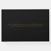 エレガントなレトロ ブラック ゴールド ウェディング クォート ゲストブック (裏面)