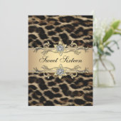 エレガントなレパードのスイート16歳の誕生日パーティー 招待状 (スタンド正面)