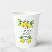 エレガントなレモニーゴールド幾何学的なウェディングシャワーペーパー 紙コップ (裏面)