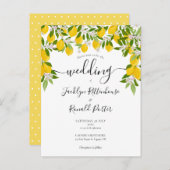 エレガントなレモンのグリーンウェディング インビテーションポストカード (正面/裏面)