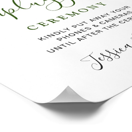 エレガントなレモンの花を飾ったアンプラグドウェディングセレモニー ポスター (角)