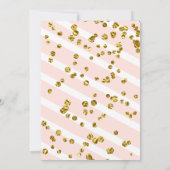 エレガントなレモンゴールドグリッター ブライダルシャワー 招待状 (裏面)