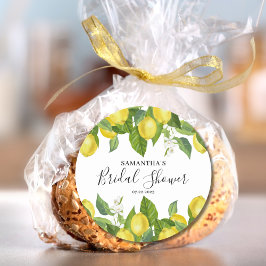 エレガントなレモンシトラス ブライダルシャワー ラウンドシール