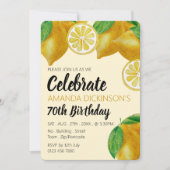 エレガントなレモンスケッチの誕生日 招待状 (正面)