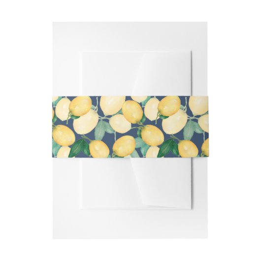 エレガントなレモン ネイビー 招待状ベリーバンド (正面例)