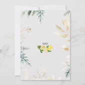 エレガントなレモン フルーツ ホワイト フラワーズ ウェディング フォーマル 招待状 (裏面)