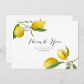 エレガントなレモン ブライダルシャワー 感謝カード (正面/裏面)