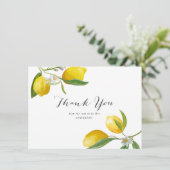 エレガントなレモン ブライダルシャワー 感謝カード (スタンド正面)
