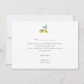 エレガントなレモン ブライダルシャワー 感謝カード (裏面)