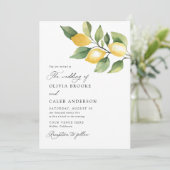 エレガントなレモン ボタニカル メディテレーニアン ウェディング 招待状 (スタンド正面)