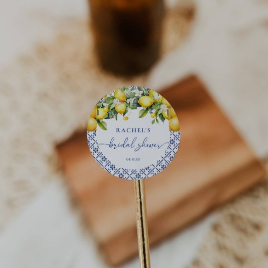 エレガントなレモン メディテレーニアンスウェディングシャワー ラウンドシール