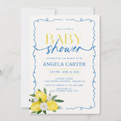 エレガントなレモン メディテレーニアンベイビーシャワー 招待状 (正面)