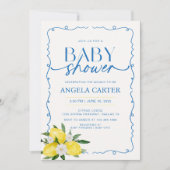 エレガントなレモン メディテレーニアンベイビーシャワー 招待状 (正面)