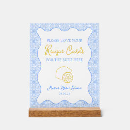 エレガントなレモン レシピ カード サイン ブライダル シャワー