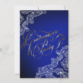 エレガントなレースとカリグラフィーの卒業式招待状 招待状 (正面)