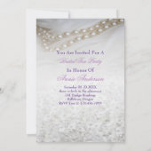 エレガントなレースのティーカップ ブライダルシャワーティーパーティー 招待状 (裏面)