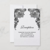 エレガントなレースの受付カード 招待状 (正面)