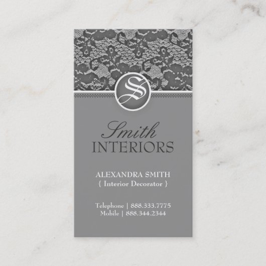 エレガントなレースの名刺 名刺 (正面)