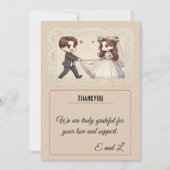 エレガントなレースの御礼状/結婚式/卒業式 招待状 (正面)