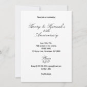 エレガントなレースの模様が美しいアニバーサリーケーキの花の飾り 招待状 (裏面)