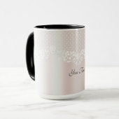 エレガントなレースの花模様のマグカップ マグカップ (正面左)