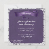 エレガントなレースの誕生日パーティー招待状 招待状 (裏面)