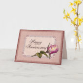 エレガントなレース記念日 カード (黄色い花)