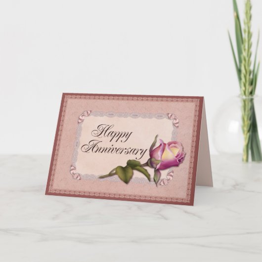 エレガントなレース記念日 カード (正面)