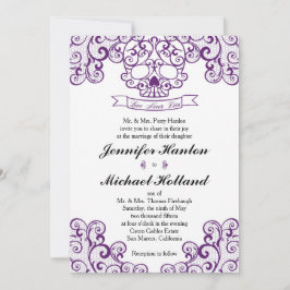 エレガントなレース スカル カラベラ 招待状カード 招待状