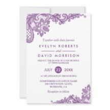 エレガントなレース ラベンダー パープル ホワイト フォーマル ウェディング