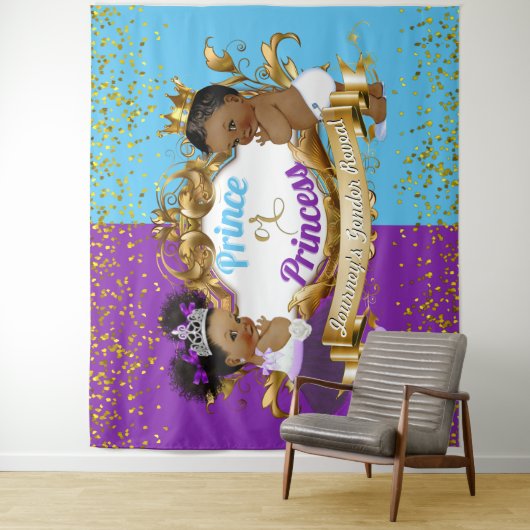 エレガントなロイヤルアフリカンジェンダーリビールパープル&ブルー タペストリー (インサイチュ)