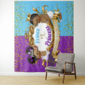 エレガントなロイヤルアフリカンジェンダー発表パープル&ブルー タペストリー (インサイチュ)