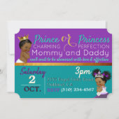 エレガントなロイヤルアフリカンジェンダー・リベール パープル＆ターコイズ 招待状 (裏面)