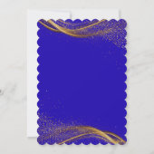 エレガントなロイヤルブルーとゴールドのインドのウェディング  招待状 (裏面)