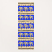 エレガントなロイヤルブルーのろうけつ染めの種族のインドゾウ ヨガマット (正面)