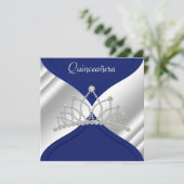 エレガントなロイヤルブルーのキンセアニエラ招待状 招待状 (スタンド正面)