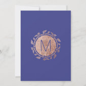 エレガントなロイヤルブルーのバラの金ゴールドの花の結婚式 招待状 (裏面)