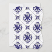 エレガントなロイヤルブルーの銀の円形浮彫りのプリントの結婚式 招待状 (裏面)