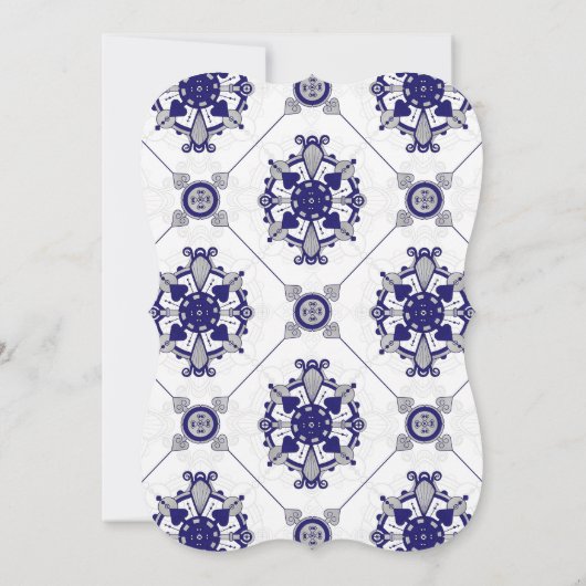 エレガントなロイヤルブルーの銀の円形浮彫りのプリントの結婚式 招待状 (裏面)