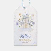 エレガントなロイヤルプリンセス城の誕生日パーティー ギフトタグ (正面)