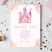 エレガントなロイヤルプリンセス城の誕生日パーティー サンキューカード